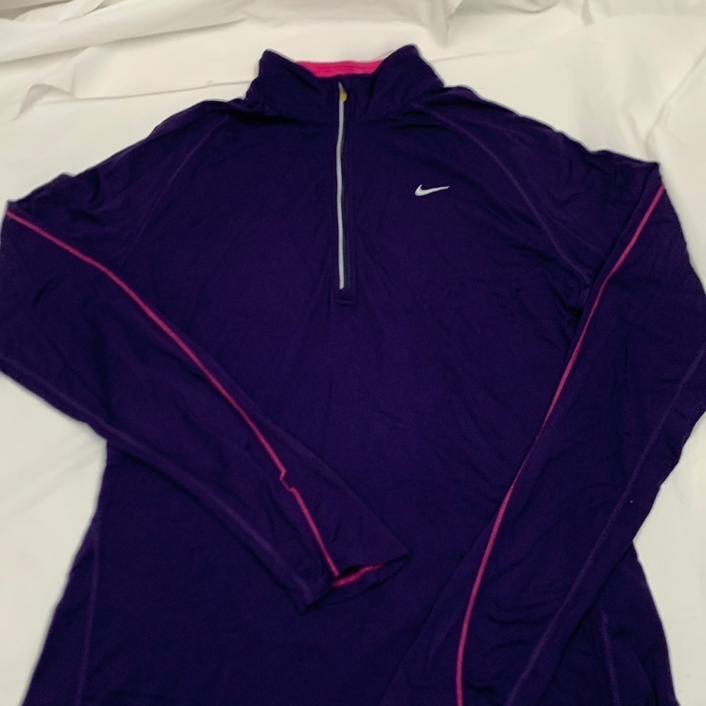 Women Nike Dri-Fit Purple Pink Running Half Zip Pullover Jacket Size L